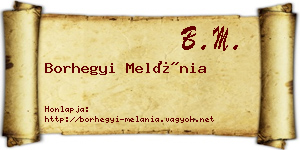 Borhegyi Melánia névjegykártya